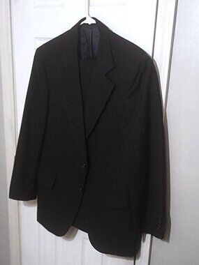 Viracle Men Dark Bluish Gray Pinstripe 2 Piece Suit  39R